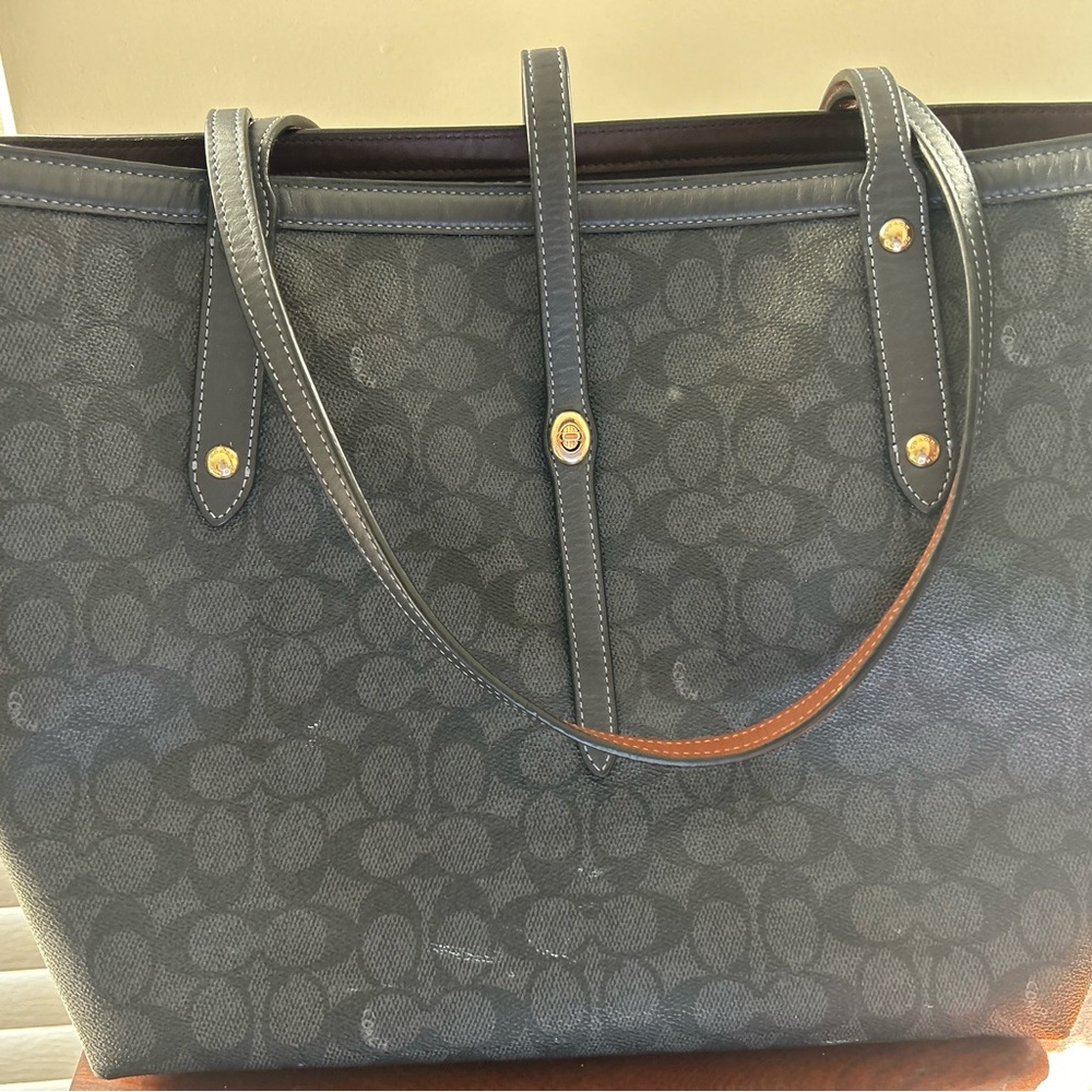 Coach Midnight Blue Signature Tote Bag